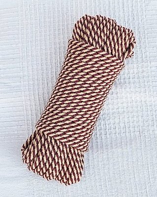 Drisse djembé 5 mm Spirale Bordeaux / beige 20 m