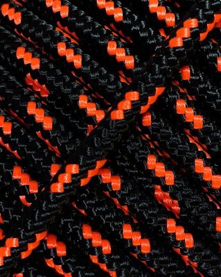 Corde tambour djembé renforcée 5 mm Noir / Orange fluo 100 m