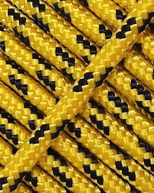 Corde tambour djembé renforcée 5 mm Jaune tournesol / Noir 20 m