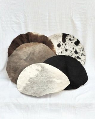 Peaux de veau / vache très fine tambour avec poils second choix Lot de 5 M