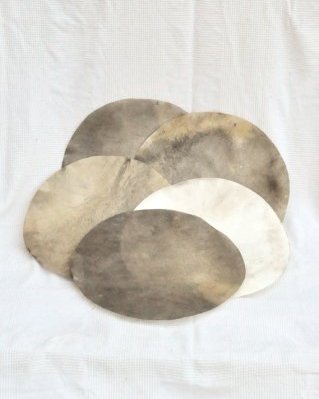 Lot 5 peaux de cervidés tambour djembé rasées déclassées S