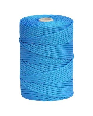 Corde tambour djembé creuse PA 4 mm Bleu 160 m